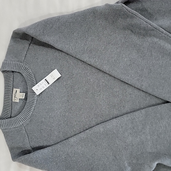 J. Crew Heritage cotton crewneck sweater in Heather steel gray Men's Large NWT - Picture 6 of 11